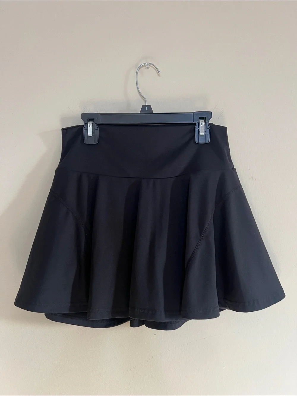 🏸🥊🚴‍♂️⛸️Santiny Black Athletic Skater Skirt with Built-In Shorts